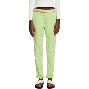 ESPRIT Lichte stretch-chino met riem, Citrus Green, 30W x 34L