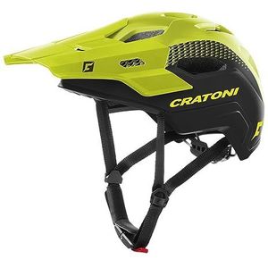 Cratoni Unisex – volwassenen C-Maniac helm, zwart/neongeel mat, L