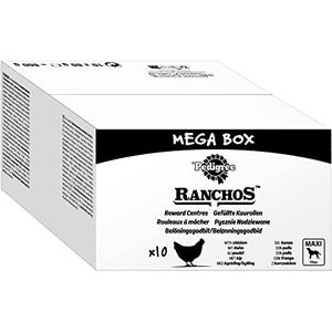 PEDIGREE® Ranchos™ zak multipack Mega Box gevulde kauwrollen met kip 10 x 80 g, Maxi 15 kg +