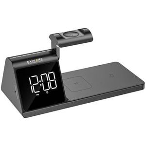 Explore Scientific - BCC2001 - Bureau- of Nachtkastklok - Zwart - Meervoudig Draadloos Opladen