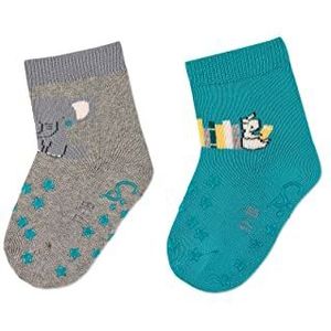 Sterntaler Babymeisjes ABS kruipsokken dubbelpak olifant kousen, lichtgrijs gemêleerd, normaal