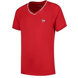 Dunlop Girl's Club Girls Crew Tee tennisshirt, rood/wit, 128, rood/wit, 128 cm