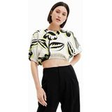 Desigual Damesblouse met korte mouwen, wit, L