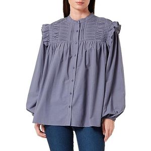 TILDEN Damesblouse met lange mouwen 37330970, grijsblauw, S, grijsblauw, S