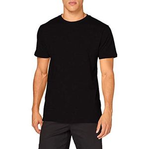 Build your Brand Heren T-shirt ronde hals, basic heren bovendeel van katoen met ronde hals verkrijgbaar in vele kleuren, XS-5XL maten, zwart (zwart), XL