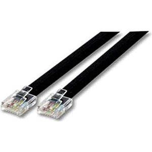 Link-kabel telefoonkabel MT 2 kleur zwart stekker RJ12 6/6