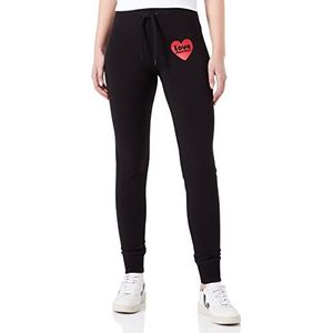 Love Moschino Slimfit joggingbroek, vrijetijdsbroek voor dames, Zwart, 36 NL