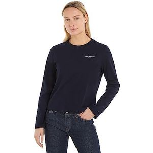 Tommy Hilfiger L/S gebreide tops voor dames, Blauw (Woestijnhemel), XXS