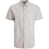 JACK & JONES heren shirt met korte mouwen zomer, Crockery/pasvorm: slim fit, S