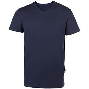 HRM Heren Luxe V-Hals T-shirt, Navy, Maat L I Premium Heren T-shirt Gemaakt van 100% Biologisch Katoen I Basic T-shirt Wasbaar tot 60°C I Hoogwaardige & Duurzame Herenkleding