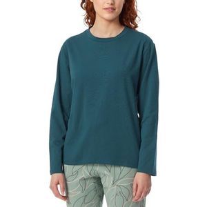 Schiesser Dames slaapshirt lange mouwen katoen - Mix + Relax, Petrol_182103, 38