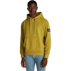 Calvin Klein Jeans Heren BADGE HOODIE J30J323430 Pullover Hoodie, Groen (Willow), XXS, Groen (Wilg), XXS