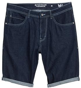 TOM TAILOR Bermuda jeans shorts voor heren, 10138 - Rinsed Blue Denim, 28