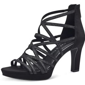 MARCO TOZZI Heeled Sandal by Guido Maria Kretschmer 2-28373-42 dames, Black Comb, 37 EU
