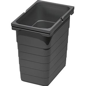 NINKA 5050.90 41514 Afvalcontainer 8 liter met beugelgrepen, afvalcontainer voor afvalverzamelaar, kunststof donkergrijs, zilver, 8 l