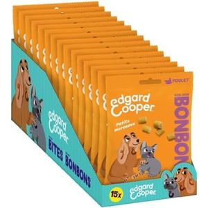 Edgard & Cooper Snoepjes voor honden, kleine snoepjes, natuurlijke honden, volwassenen, zonder keramiek, zak van 50 g x 15, kip