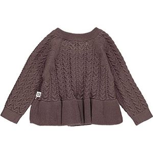 Müsli by Green Cotton Baby Girls Knit Frill Cardigan Sweater, Grape, 56