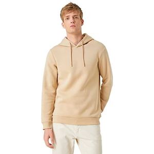 Koton Basic sweatshirt met capuchon, beige (057), L voor heren, beige (057), L