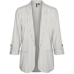 VMJESMILO 3/4 losse blazer WVN GA NOOS, Zilveren voering/strepen: olga sneeuwwit, XL
