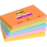 Post-it Super Sticky Notes, Boost Colour Collection, 76 mm x 127 mm, 90 vellen/pad, 5 pads/verpakking