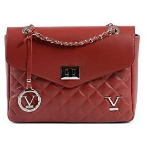 19V69 ITALIA Dames handtas donkerrood V024-s Sauvage Red Winter Bag Made in Italy, rood, 27x19x7 cm