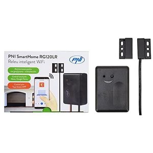 PNI SmartHome RG120LR WiFi smart relais voor internetgestuurde garagedeur/poort openingscommando met Tuya Smart App, compatibel met Amazon Alexa en Google Home