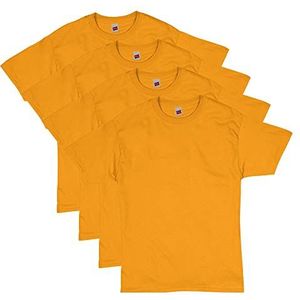 Hanes Heren T-shirt Pack Essential-T katoenen T-shirt 4-pack, Hanes-Our Best T-shirt met korte mouwen, superzacht katoen, multipack, Goud - 4 Pack, XL