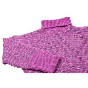 Caneva Dames High Neck Strip Textured Sweater Sweater Paars Maat XS/S, lila, XS