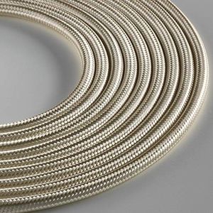 Duidelijke tekst LUMIRE textielkabel, rond, 3 x 0,75 mm, ivoor, 3 m, inclusief aardkabel ultieme veiligheid