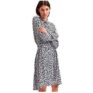 Bestseller a/s Dames Slffiola Ls AOP Shirt Dress Noos Jurk, Dark Saffier/Aop:grote bloemen, 34