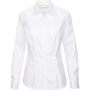 Seidensticker Hemdblouse voor dames, slim fit, lange mouwen, hemdblousekraag, gemakkelijk te strijken, 100% katoen, wit, 46