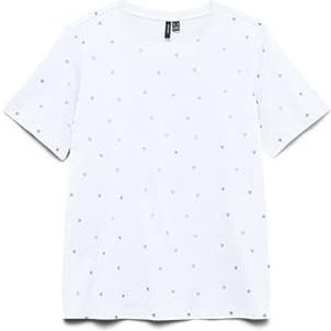 Vmpaulina Detail Ss T-shirt Ga JRS Noos, wit (bright white), L