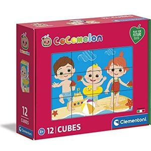 Clementoni Cocomelon, 3 jaar, 12-delige dobbelsteen, spel voor de toekomst, 100% gerecyclede materialen, gemaakt in Italië, kinderen, cartoon-puzzel, meerkleurig, medium, 45013