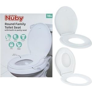 Nuby Ronde gezinstoiletbril - ingebouwde potje, past op alle ronde toiletten, veilig en wiebelvrij, eenvoudig te installeren en te verwijderen, ideaal voor stressvrije badkamers