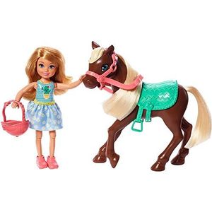 Barbie Club Chelsea Pop en Pony, 15 cm, Blond, met Outfit en met Accessoires, Cadeau voor Kinderen van 3-7 Jaar