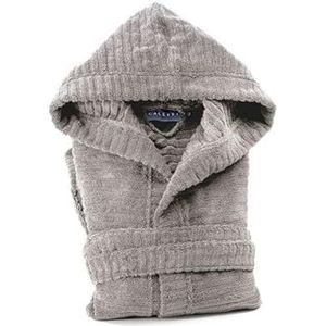 Caleffi Stripe badjas met capuchon, katoen, natuur, S, 73828