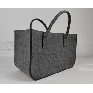 Valo Vilten tas (opvouwbaar, draagtas van vilt, vilten mand, houten mand, opbergtas, boodschappentas grijs) VK000401
