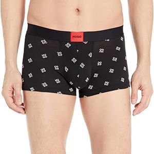 HUGO Men's Print Design Stretch Trunk, Coal/Snow, S