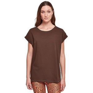 Urban Classics dames T-Shirt Ladies Extended Shoulder Tee, Bruin, M
