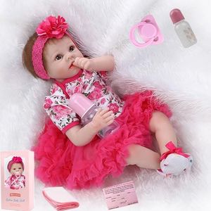 ZIYIUI Reborn Babypoppen, 55 cm, Reborn babymeisjes, zachte siliconen, realistisch vinyl, babymeisjes, met magnetische fopspeen, speelgoed