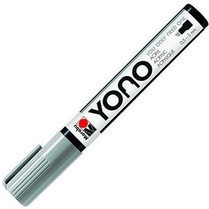 Marabu YONO Marker, 12400102078, grijs 078, veelzijdige acrylstift met Japanse wigpunt 0,5-5 mm, op waterbasis, lichtecht en waterbestendig, voor bijna alle ondergronden