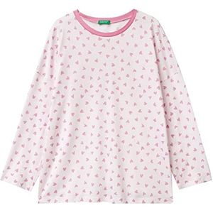 United Colors of Benetton Jersey G/C M/L 31AA3M834 trui, roze harten fuchsia 60M, S dames, roze hart fuchsia 60m, S