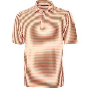 Cutter & Buck Heren Virtue Eco Pique Streep Gerecycled Poloshirt, College Oranje, XL