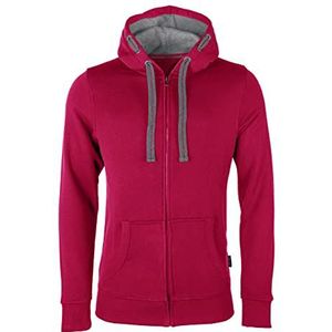 HRM Heren Jas met Capuchon, Framboos, Maat M I Premium Hoodie voor Mannen met Contrasterende Voering I Basic Hoodie met Rits I Herenhoodie met Rits I Hoge Kwaliteit & Duurzame Herenkleding