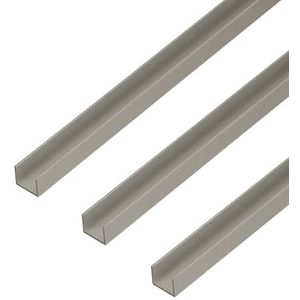 GAH-Alberts 499174 485610 U-profiel | speciaal voor 19 mm dikke spaanplaten | aluminium, zilverkleurig geanodiseerd | 1000 x 22 x 15 mm | set van 3
