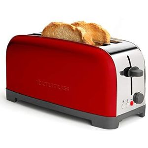 Taurus Vintage Red Broodrooster, 1400 W, roestvrij staal, single