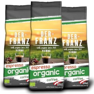 Der-Franz Espresso Biologisch Koffie, hele koffiebonen, 3 x 500 g