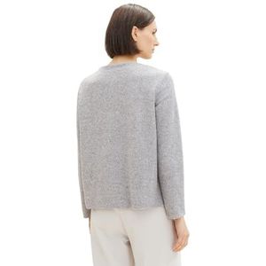 TOM TAILOR Sweatshirt voor dames, 32398 - Clouds Grey Melange, S