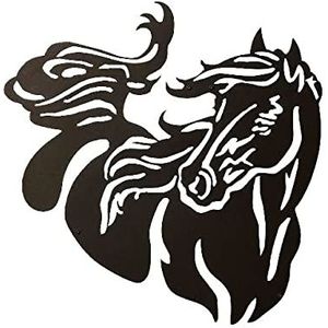 Homemania Wanddecoratie paard, kleur zwart, koudgewalst staal, eenheidsmaat