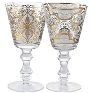 Livellara Milano Wijnglas 250 ml glas, set van 2, speciale glazen voor rode of witte wijn, kleur wit, collectie: Damascus